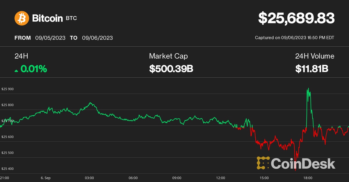 Bitcoin Price (BTC) Little-Changed at $25.7K After FASB and Ether ETF News