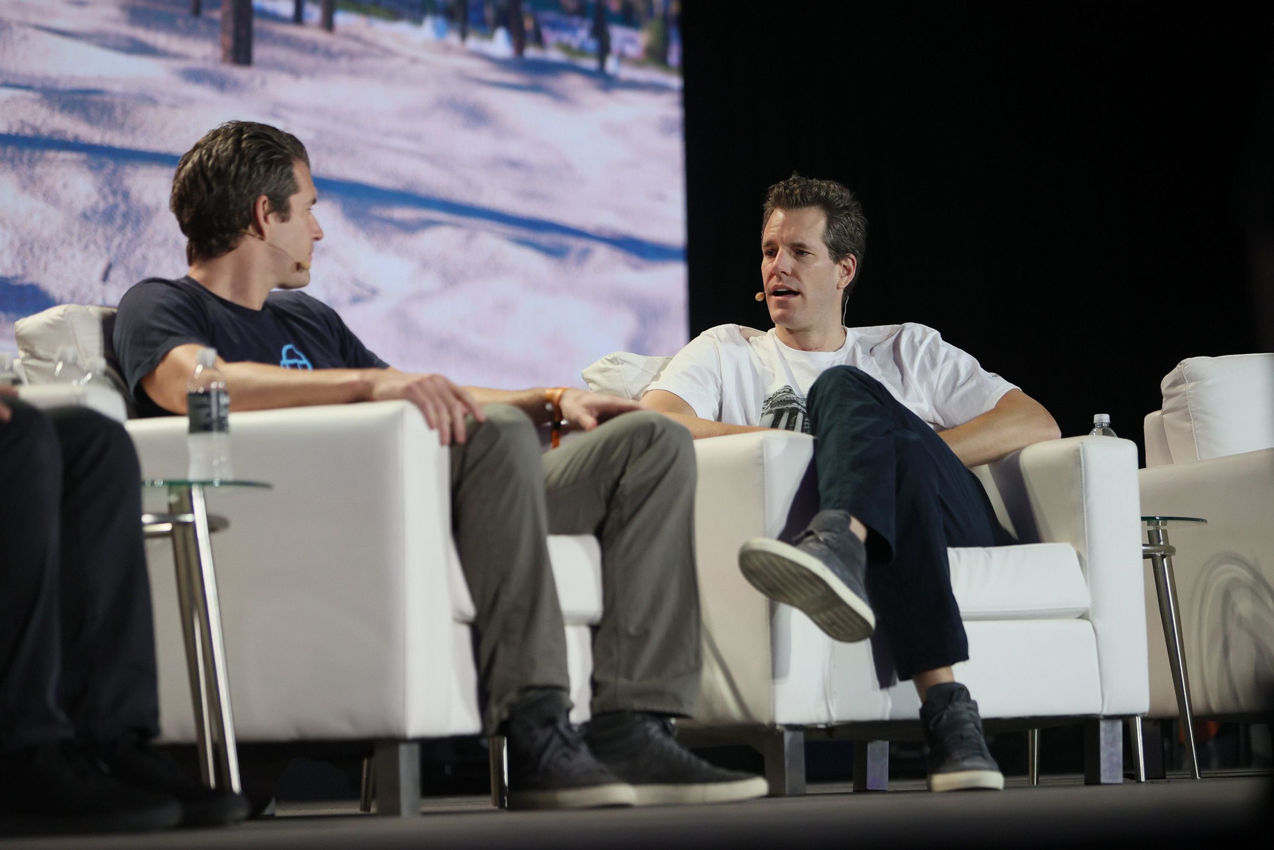 Gemini, co-founders Cameron and Tyler Winklevoss at Bitcoin convention (Joe Raedle / Getty Images)