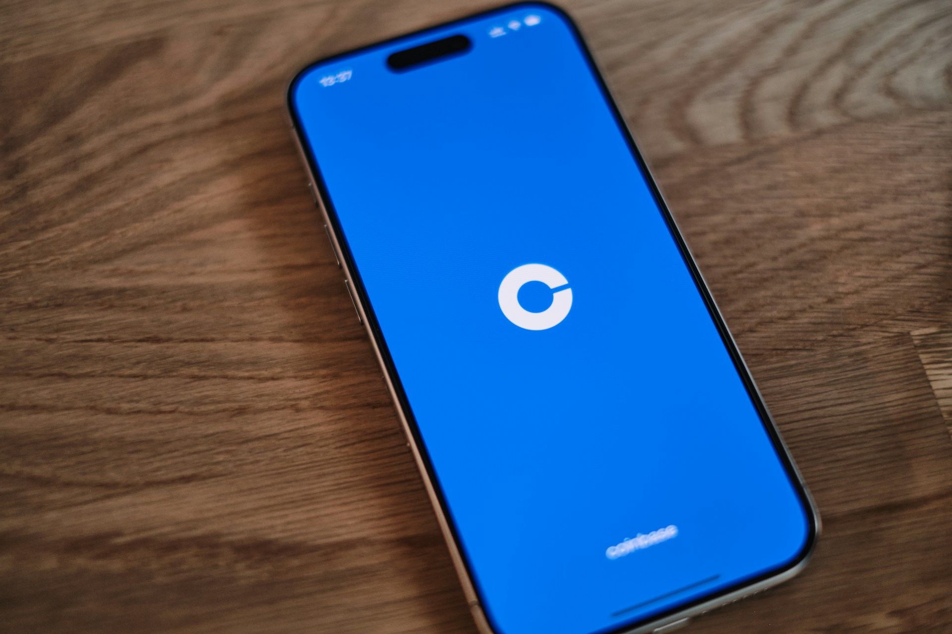 Coinbase app opening screen on mobile phone