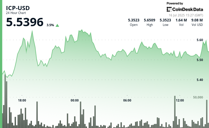 ICP Tracks Crypto Market Surge, Consolidates After Hitting $5.66