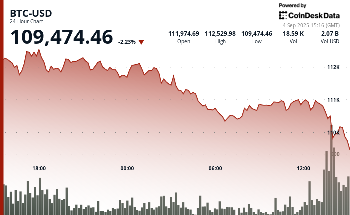 BTC Slips Below $110K; Bitfinex Analysts Warn of Pullback to $93K