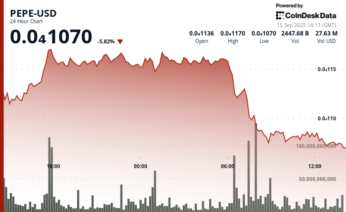 Why Is PEPE Down Today? Price Sinks 6% Amid Market Sell-Off as Whales Accumulate