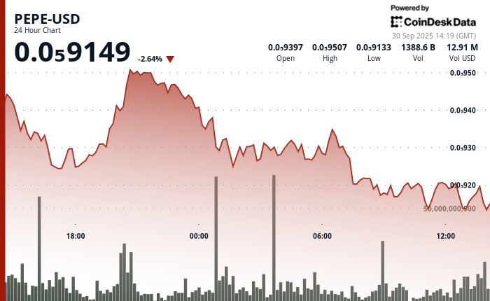 Why is PEPE Down Today? Price Falls 2.6% Amid Broader Memecoin Sector Slide